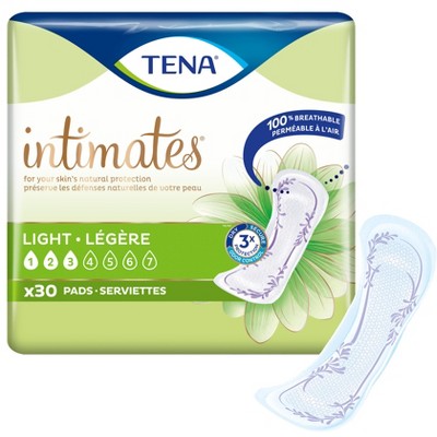 TENA Intimates Ultra Thin Light Bladder Leakage Pad for Women, Light Absorbency, Regular Length, 30 count
