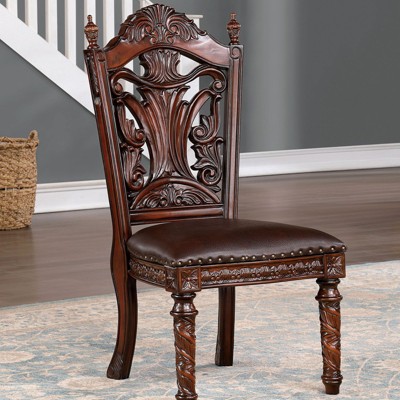 CAVINAS 23" Chateau De Ville Dining Chairs,Set of 2,Luxury Upholstery Chairs with/without Armrest,Formal Dining Room Chairs,Symmetrical Pattern