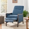 Sapphtopaz Modern Accent Chair Mid-Century Armchair Upholstered Push-Back Recliner Chair with Wood Frame Comfy Chair for Bedroom, Living Room - 2 of 4