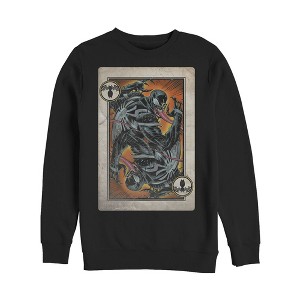 Men's Marvel Venom Playing Card Sweatshirt - 1 of 3