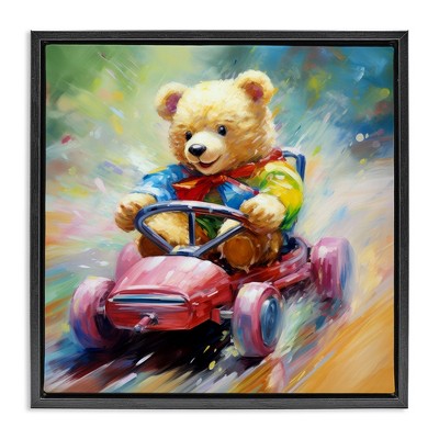 Stupell Industries Teddy Bear on Go Kart, 18" x 18"