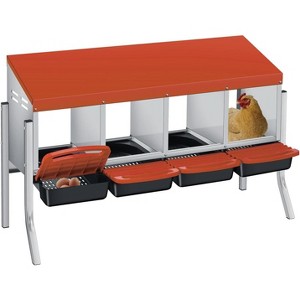 Coucheta Metal Chicken Nesting Box with Removable Roll-Out Tray - Easy Egg Collection&Clean Galvanized Steel Laying Box for Hens - for Backyard Coop - 1 of 4