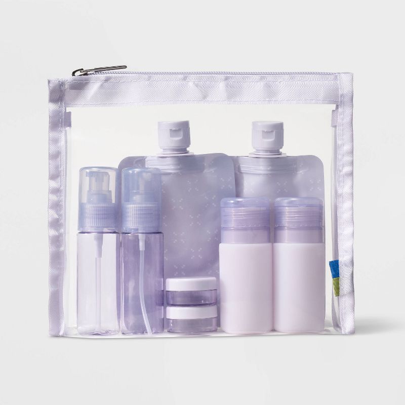 8pc Travel Toiletry Set Thistle - Open Story™️: Portable Beauty Tool Set