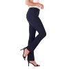 Rekucci Women’s 5 Pocket Straight Leg Pants with Stretch Waistband – Slim Fit Business Casual Trousers - Navy, 16 - 2 of 4