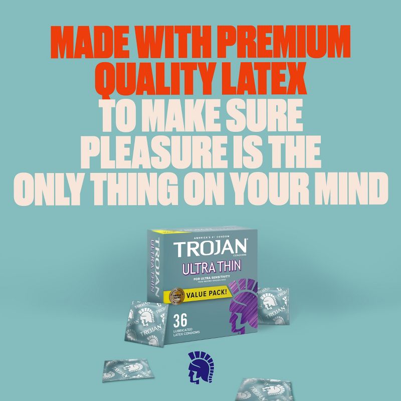 Trojan Ultra Thin for Ultra- Sensitivity Lubricated Condoms - 36ct, 6 of 12