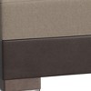HomeRoots 50" Tan and Brown Chenille And Faux Leather Storage Ottoman - 4 of 4