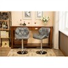 SKRAN Set of 2 Diamond Tufted Swivel Seat Stool, Contemporary Adjustable Height Hydraulic Bar Stools, Faux Leather for Kitchen, Home Bar - 4 of 4