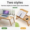 Acekool Bamboo Laptop Tray - Height & Angle Adjustable Foldable Legs Lap Desk, Portable Bed Table for Breakfast, Snack Serving, Working, Writing - 3 of 4