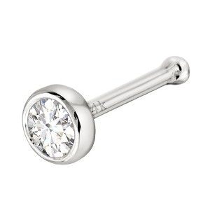 Jewelry Avalanche 22G 14K Gold Bezel-set Diamond Ball-end Nose Stud - 1 of 4