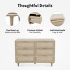 Angel Sar 47" Rattan 6 Drawer Dresser for Bedroom, Wood Dresser & Chest of Drawers with Metal Handles - 4 of 4