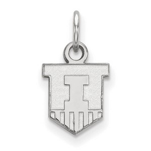 Black Bow Jewelry 10k White Gold Illinois Fighting Illini NCAA Extra Small Pendant - 1 of 3