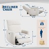 Power Recliner Chair, Swivel Rocker Chair for Adults, Upholstered Fabric Glider Recliner Nursery Chair with USB Ports - 3 of 4