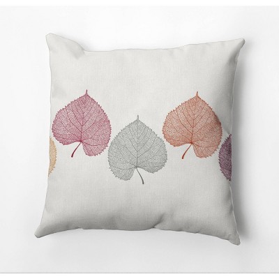 18"x18" Dancing Leaves Square Throw Pillow Red/White - e by design