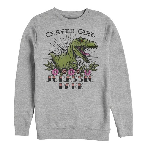 Men s Jurassic Park Clever Girl Tattoo Sweatshirt Athletic Heather Small