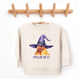 The Juniper Shop Chick Or Treat Watercolor Distressed Toddler Sweatshirt - 1 of 4