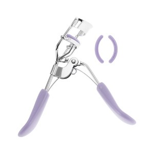 Unique Bargains Women Chrome Flat Handle Eyelash Curler 1 Pc - 1 of 3
