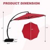 11FT Offset Cantilever Patio Umbrella with Base, Heavy Duty Outdoor Aluminum Umbrella, Curved Freestanding Shade for Garden, Deck, or Pool - 2 of 4