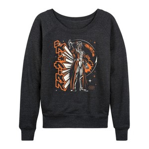 Women's - Star Wars - Darth Vader Grip On The Galaxy Lightweight French Terry Wide Neck Long Sleeve Shirt - 1 of 4