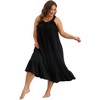 Women's Pleated Ruffle Side Pockets Sleeveless Wide Strap Comfy Nightgowns - Agnes Orinda - 3 of 4