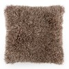 Hastings Home Oversized Luxury Square Plush Floor or Throw Pillow with Faux Fur for Bedroom, Living Room, or Dorm - Mocha - 2 of 4