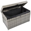 Nestfair 200gal Wicker Patio Deck Box with Lid and Wheels Gray - 3 of 4