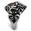 Slickblue Men’s Lion Ring Silver Stainless Steel, Garnet CZ Stone, Ornate Detail, Animal Theme, Size 8–13 - 4 of 4