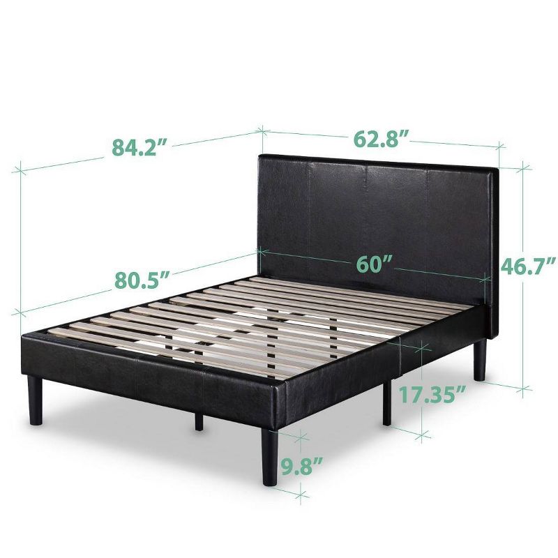 Platform Bed Faux Leather Dark Brown - Sleep Revolution, 6 of 7