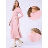 INSPIRE CHIC Women's High Waist Pleated Front Long Sleeve A-Line Ribbed Knitted Maxi Sweater Dress - 2 of 4
