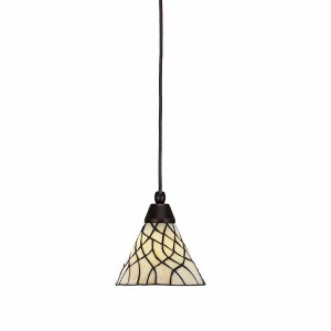 Toltec Lighting Any 1 - Light Pendant in  Dark Granite with 7" Sandhill Art Glass Shade - 1 of 1