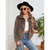 Coolmee Women's Faux Fur Coat Casual Shaggy Jacket with Pockets Warm Winter Zip-Up Fluffy Outwear - 4 of 4