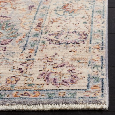 Gray Hand-Knotted Viscose and Cotton Area Rug, 27" x 8"