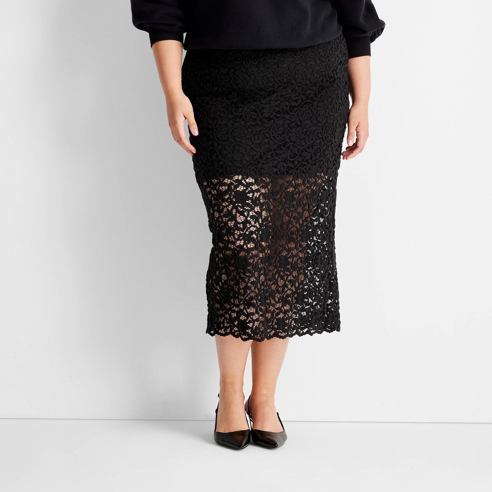 Womens Lace Midi Skirt