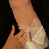 sanctuaire Rectangle Geometric Floral Pendant Y Necklace Gold - 2 of 2