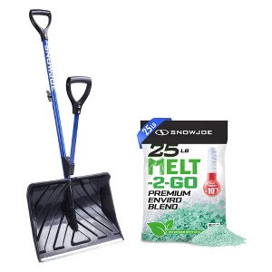 Snow Joe Shovelution Snow Shovel Strain Reducing with Handle and Snow Deicer - 1 of 4