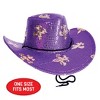 Beistle Sequined Mardi Gras Cowboy Hat, One Size Fits Most Purple - 2 of 4