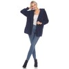 Women's Plush Hooded Cardigan with Pockets - White Mark - 4 of 4