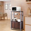 SEVOBAL Kitchen Storage Three Tier Cabinet Cart with Wheels for Multi Room Use for Kitchen Organization, Brown, 25.4"*19.5"*14.11" - 3 of 4