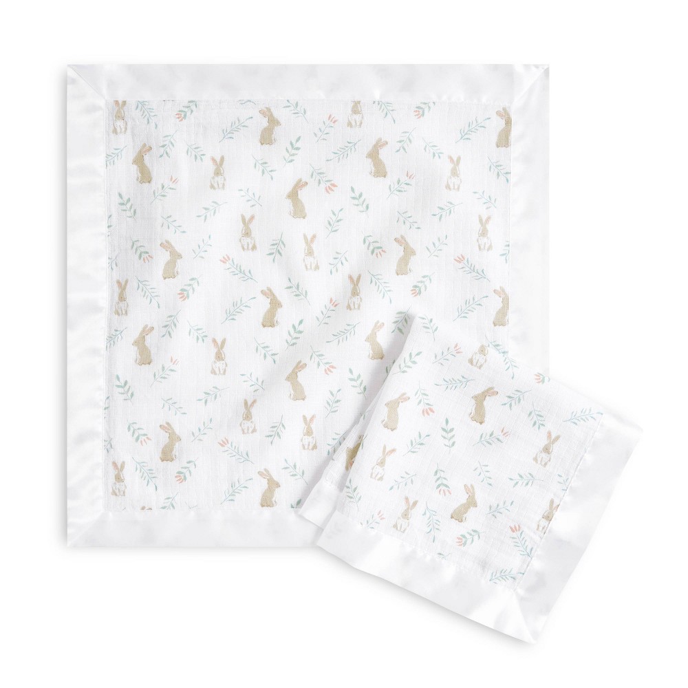 Photos - Duvet aden + anais Essentials Security Baby Blankets - Blushing Bunnies - 2pk