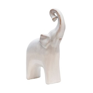 Sagebrook Home 11" Ceramic Elephant Sculpture - Contemporary Elephant Statue for Home or Office Decor - 1 of 4