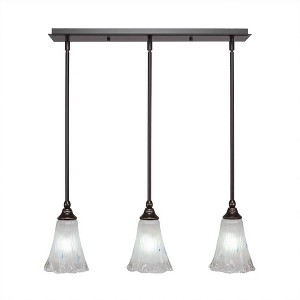 Toltec Lighting Any 3 - Light Chandelier in  Dark Granite with 5.5" Fluted Frosted Crystal Shade - 1 of 1