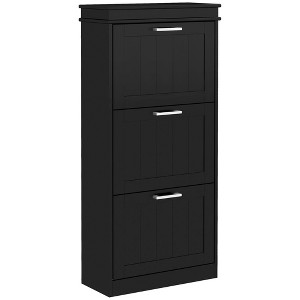 NicBex Shoe Cabinet with 3-Flip Drawers and Metal Handles Narrow Hidden Shoe Rack Organizer for Entryway,Hallway - 1 of 4