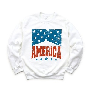 Simply Sage Market Women's Graphic Sweatshirt America Varsity Stars - 1 of 4