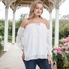 Anna-Kaci Women's Semi Sheer Boho Peasant Off the Shoulder Top for Casual Looks - 4 of 4