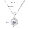 9mm Round Circonia 925 Silver - Single Solitaire Pendant,Brillante para Hacer Collar - 3 of 4