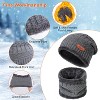 NPolar Winter Knitted Hat Scarf Gloves 3Pcs Winter Warm Beanie and Touch Screen Gloves Scarf Set for Men Women - 4 of 4