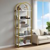 Bookshelf, Arched Bookshelf 5 Tier Bookcase, Industrial Open Book Shelves for Living Room, Modern Freestanding Display Shelving Unit Storage Rack - 4 of 4