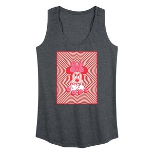 Women's Disney Minnie Oops Graphic Racerback Tank - Heather Charcoal - Large - 1 of 4