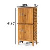 Christopher Knight Home Umberto Indoor/Outdoor Acacia Wood Storage Cabinet with Shelves and Louvered Doors - 3 of 4
