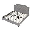 CAVINAS Full Size Bed Frame, Velvet Upholstered Bed with Ruched and Button Tufted Headboard, Platform Beds - 4 of 4