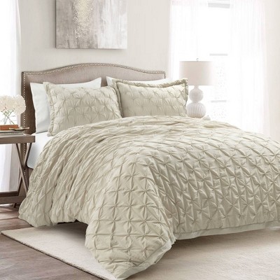 3pc Ravello Pintuck Soft Oversized Duvet Cover Set - Lush Décor : Target